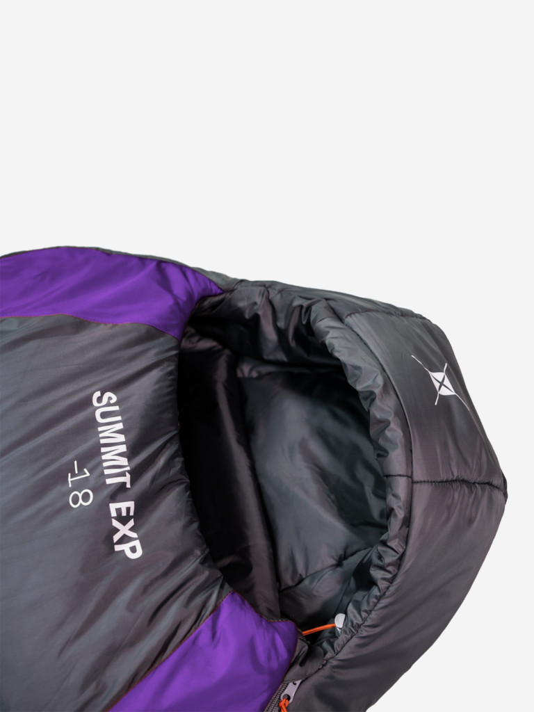 Спальный мешок TALBERG SUMMIT EXP -18°C, серый/фиолетовый, правый
