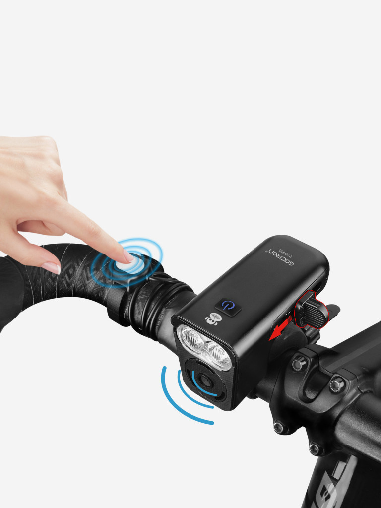 Велосипедный фонарь и гудок 2 в 1 GACIRON V18-400 , цвет черный