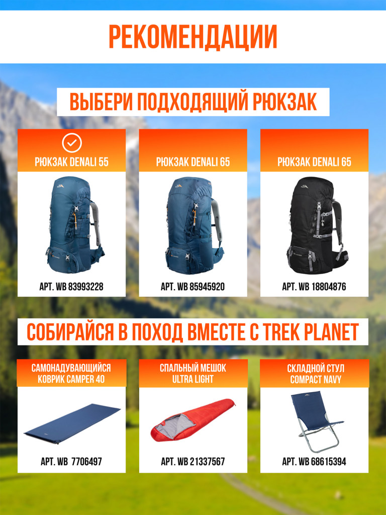 Рюкзак туристический Trek Planet Denali 55
