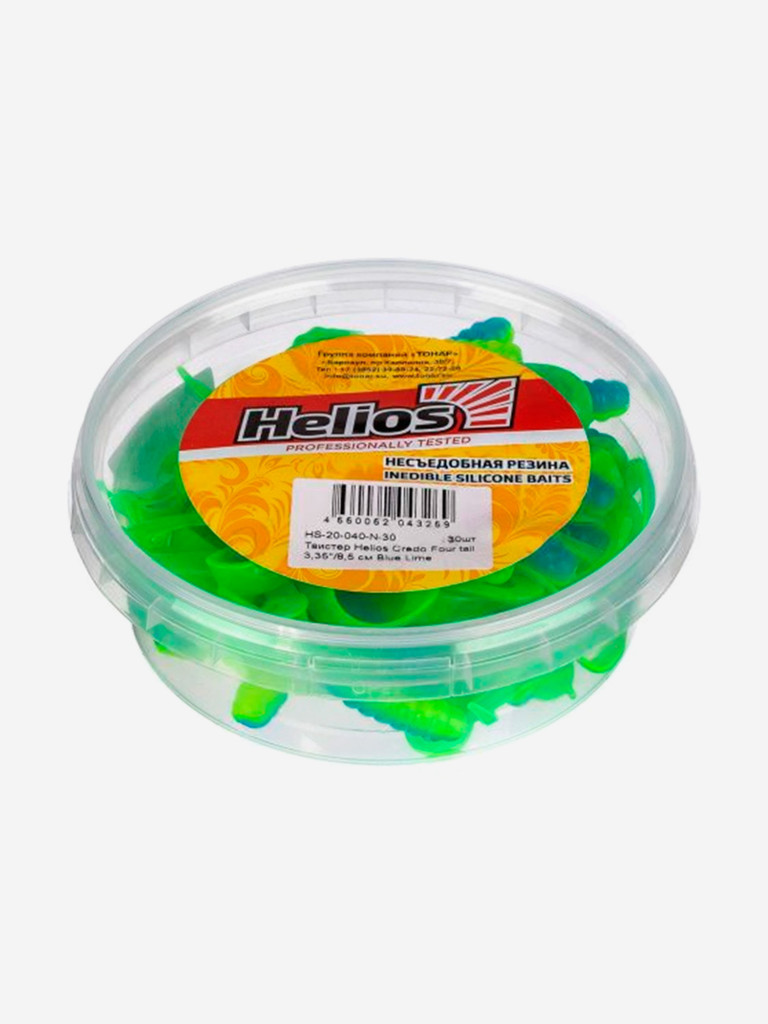Мягкая приманка Helios Credo Four Tail, 3,35'' / 8,5 см, Blue Lime, 30 шт (HS-20-040-N-30)