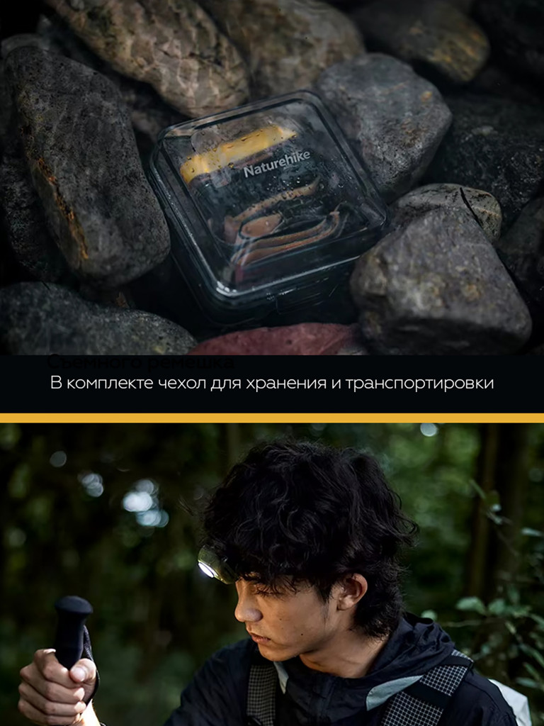 Водонепроницаемый налобный фонарь Naturehike IP68, зеленый