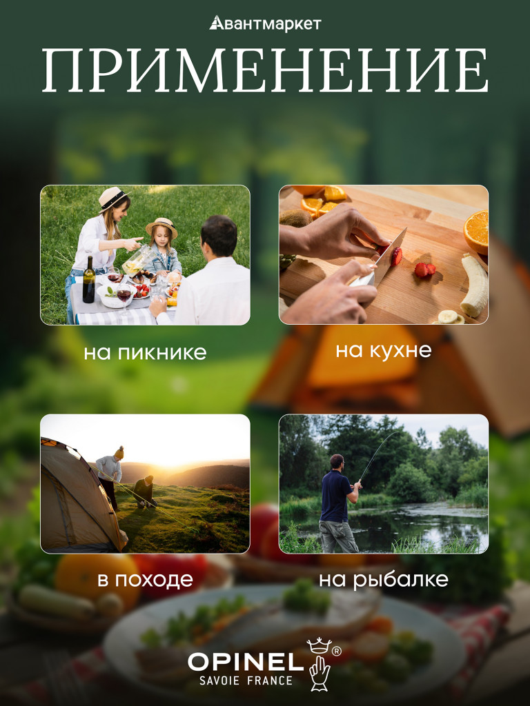 Нож филейный Opinel №10, нержавеющая сталь, рукоять оливковое дерево