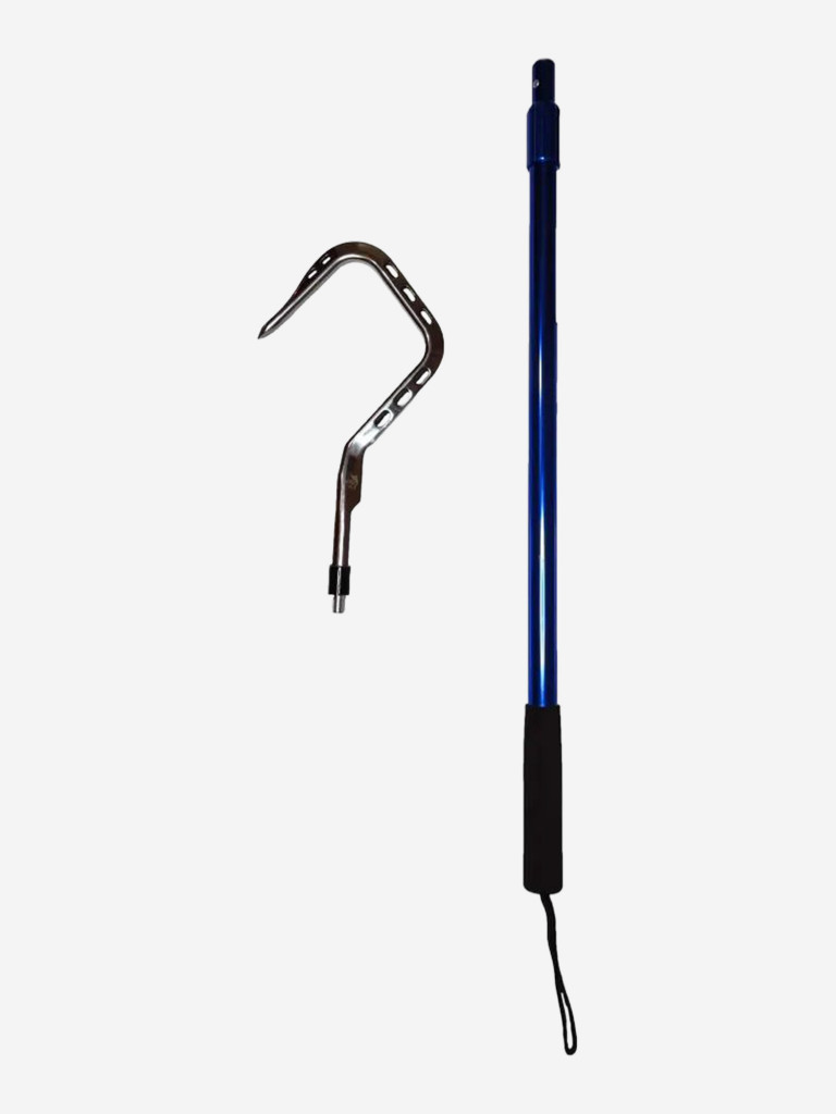 Багор BLUE MARLIN, голова 4" дюйма, из нержавеющей стали 304, раздвижной, с ручкой из морского алюминия, длина 90-180cm