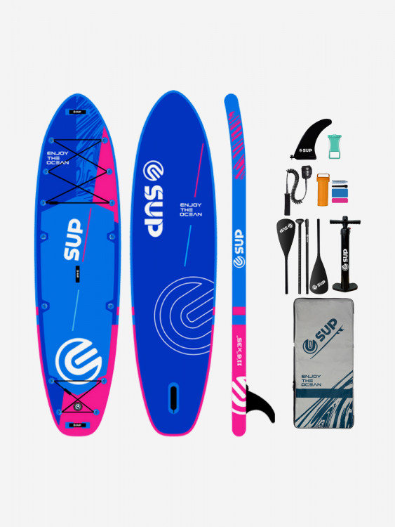 Надувная двухслойная SUP-доска E-SUP DAZZLING BLUE, 11'6" 350*86*15 см, сапборд
