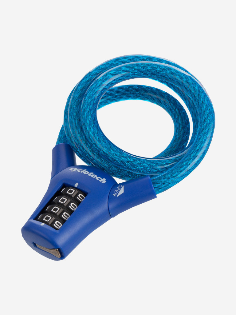 Замок велосипедный кодовый Cyclotech синий цвет — купить за 179 руб. со ...