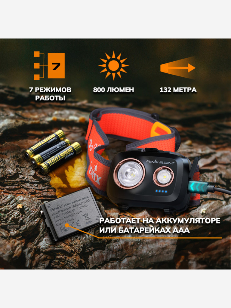 Налобный фонарь Fenix HL32R-T 800 Lumen Red