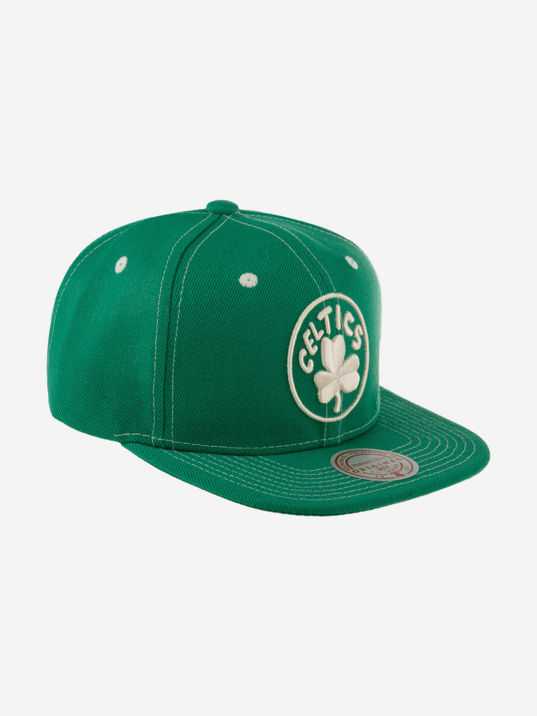 Бейсболка с прямым козырьком MITCHELL NESS HHSS6725-BCEYYPPPGREN Boston Celtics NBA (зеленый)