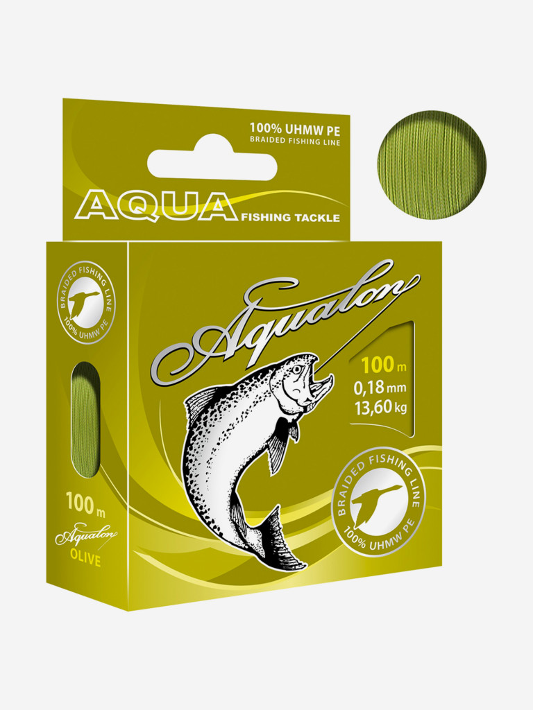 Плетеный шнур для рыбалки AQUA Aqualon Olive 0,18mm 100m