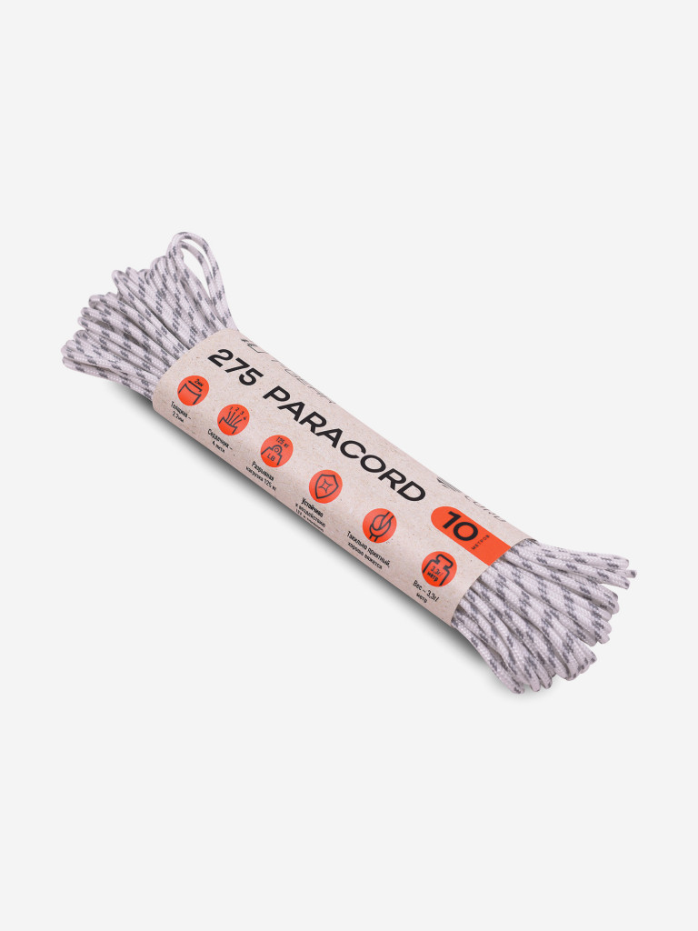 Паракорд 275 T-Gear x CORD nylon 10м световозвращающий (White)