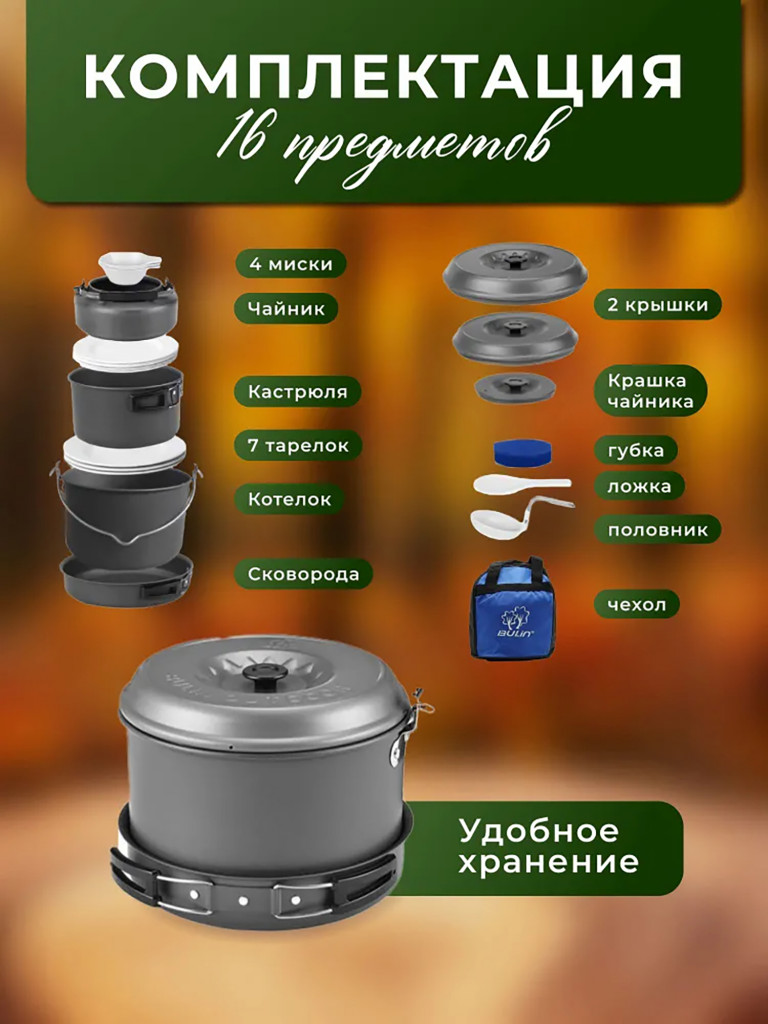 Набор посуды BULin на 7 чел.