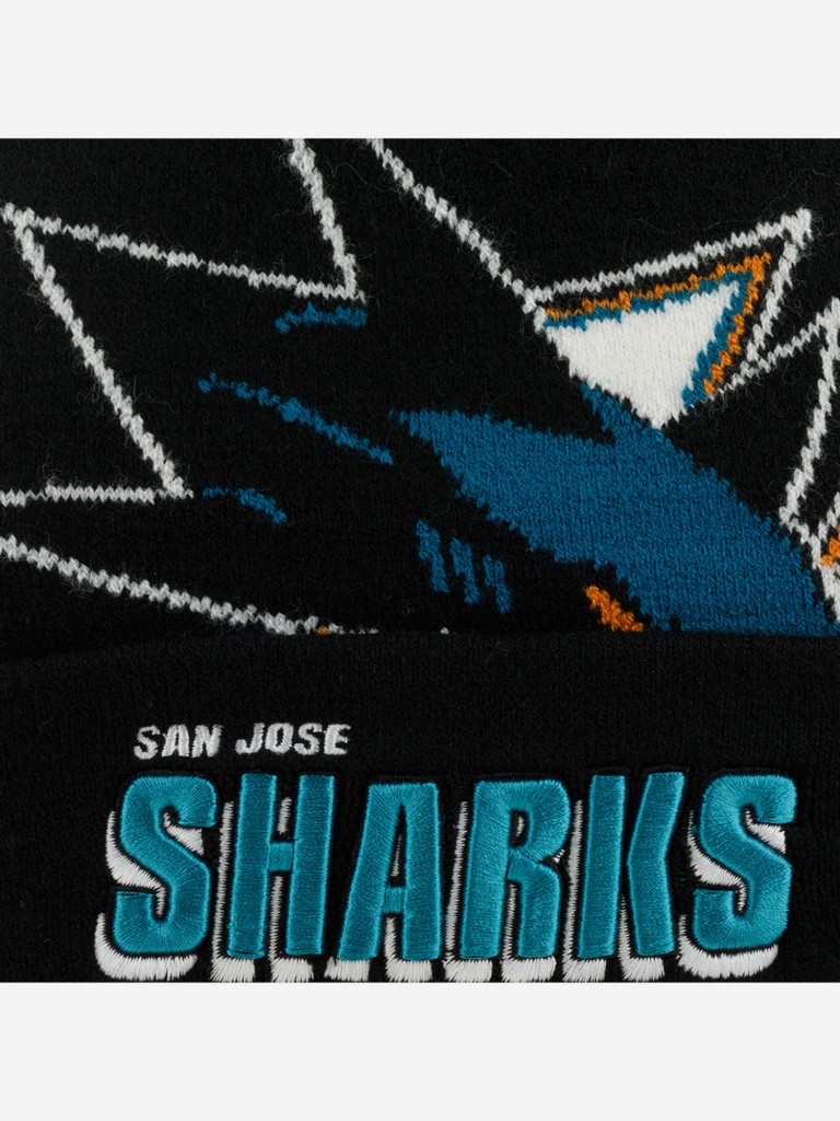 Шапка с помпоном MITCHELL NESS KTPCDX22016-SJSBLCK San Jose Sharks NHL (черный)