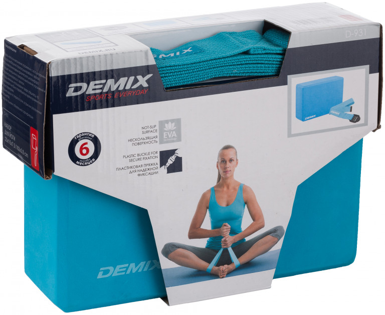 Набор для йоги: блок и ремень Demix