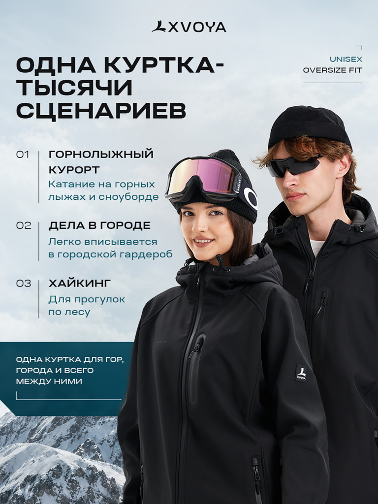 Куртка горнолыжная XVOYA BASE 2.0 черная