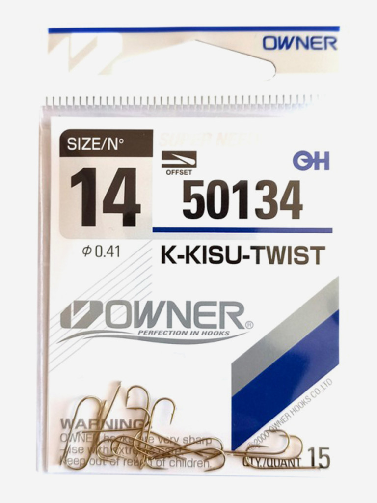 Крючок OWNER K-Kisu Twist gold №14 15шт