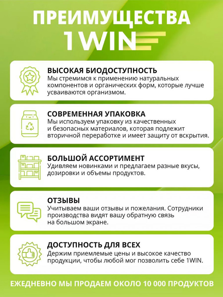 Калий + магний + экстракт боярышника 1WIN 60 капсул