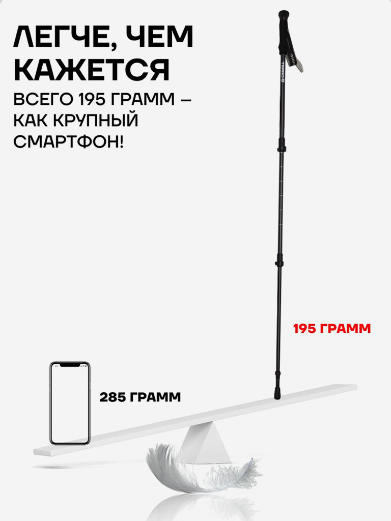 Палки для скандинавской ходьбы TERRO - карбоновые телескопические