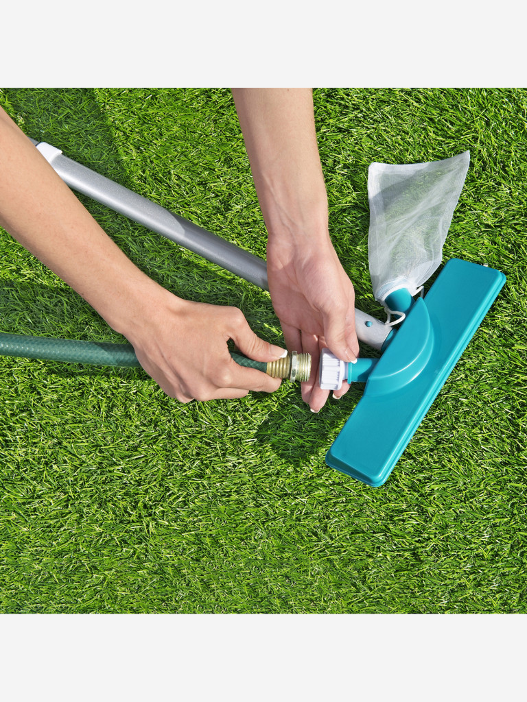 Набор для чистки бассейнов Bestway 58794 сачок, щетка, дозатор, тест-полоски, ремкомплект , ручка 161см