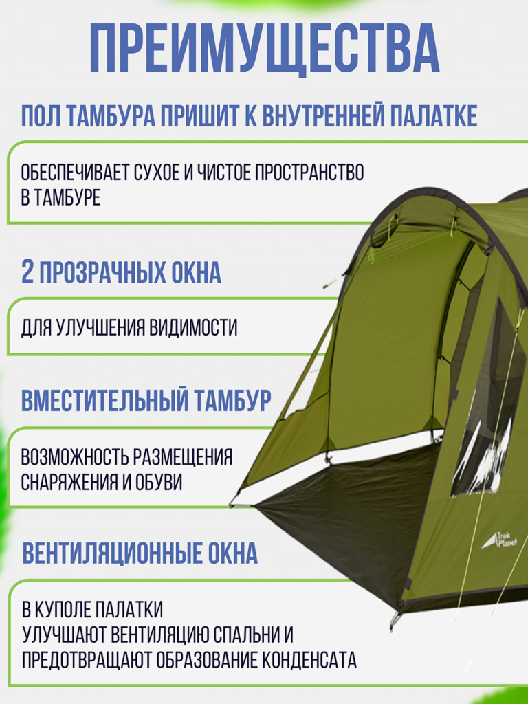 Четырехместная туристическая палатка Trek Planet Ventura 4