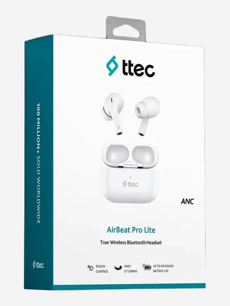 Наушники беспроводные TTEC AirBeat Pro Lite ANC TWS Bluetooth Headset. Цвет: белый