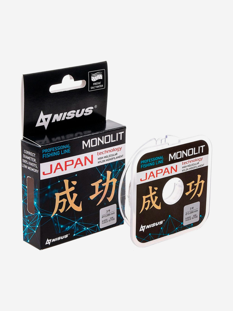 Леска для рыбалки Nisus MONOLIT Nylon Transparent 0,181mm (N-MO-0.181-50) 10 штук по 50 м