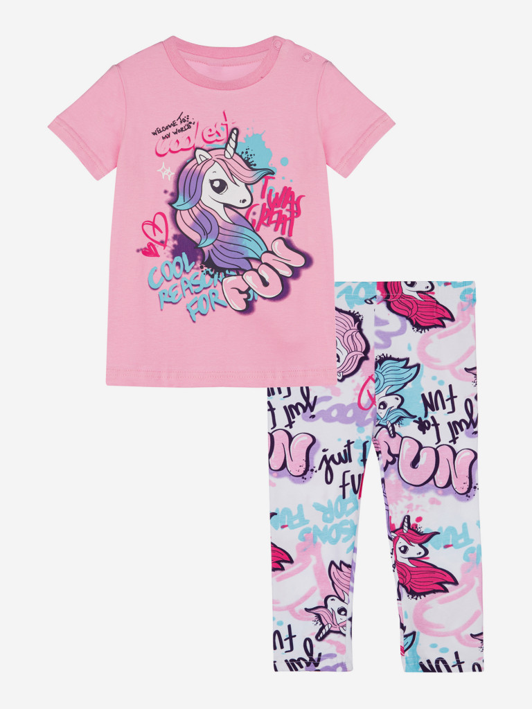 Комплект для девочки: футболка, леггинсы PlayToday