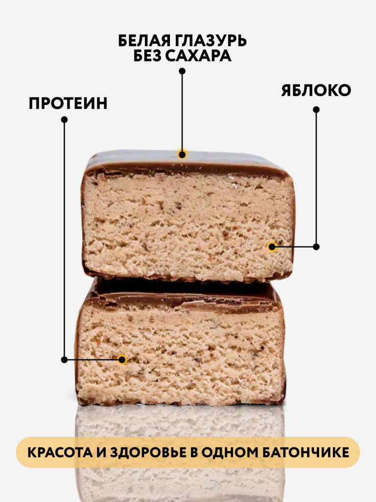 Протеиновые батончики без сахара в шоколаде Яблоко-корица Hi Protein  Fitness SHOCK, 12 шт яблоко-корица цвет — купить за 999 руб. со скидкой 31  %, отзывы в интернет-магазине Спортмастер