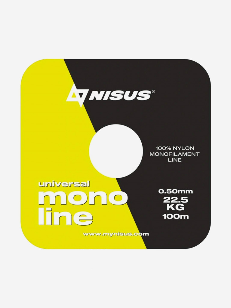 Леска для рыбалки Nisus MONOLINE Nylon 0,50мм, 100м, 22,5кг, флюоресцентно-желтый