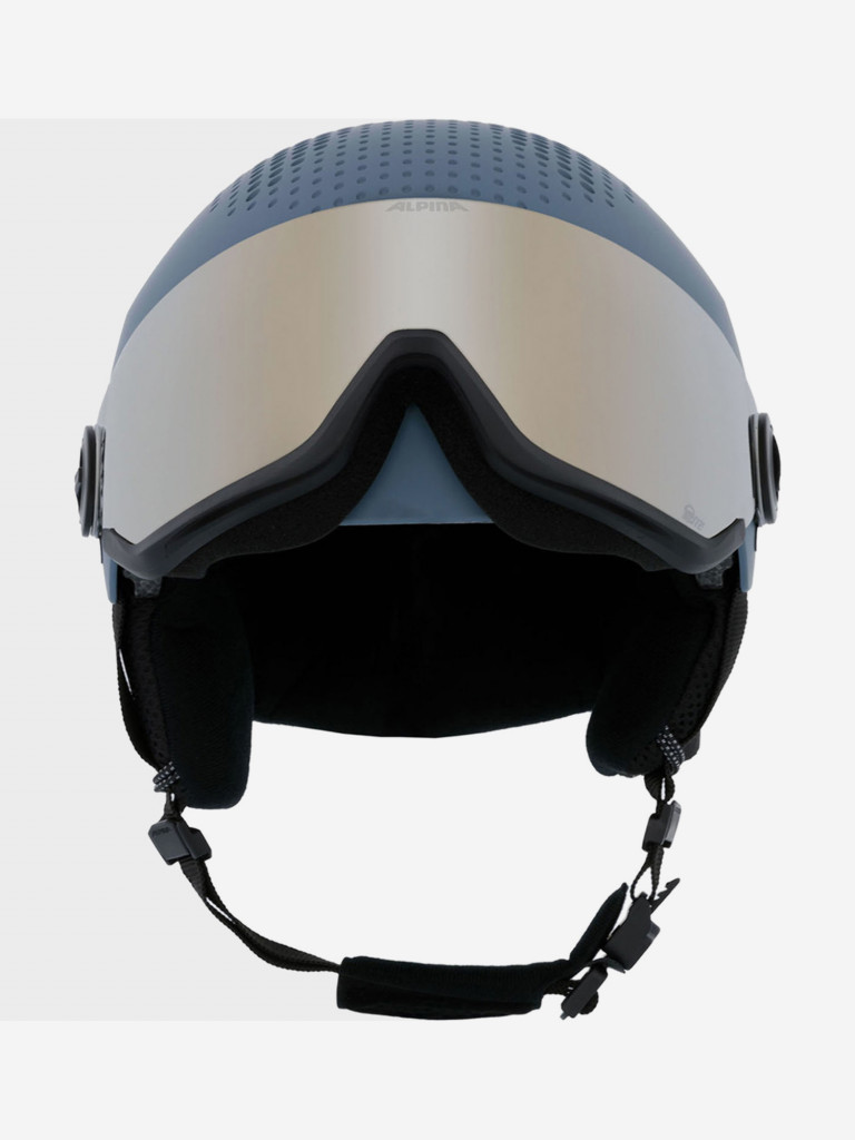 Горнолыжный шлем с визором Alpina Arber Visor Q-Lite Dirt-Blue Matt