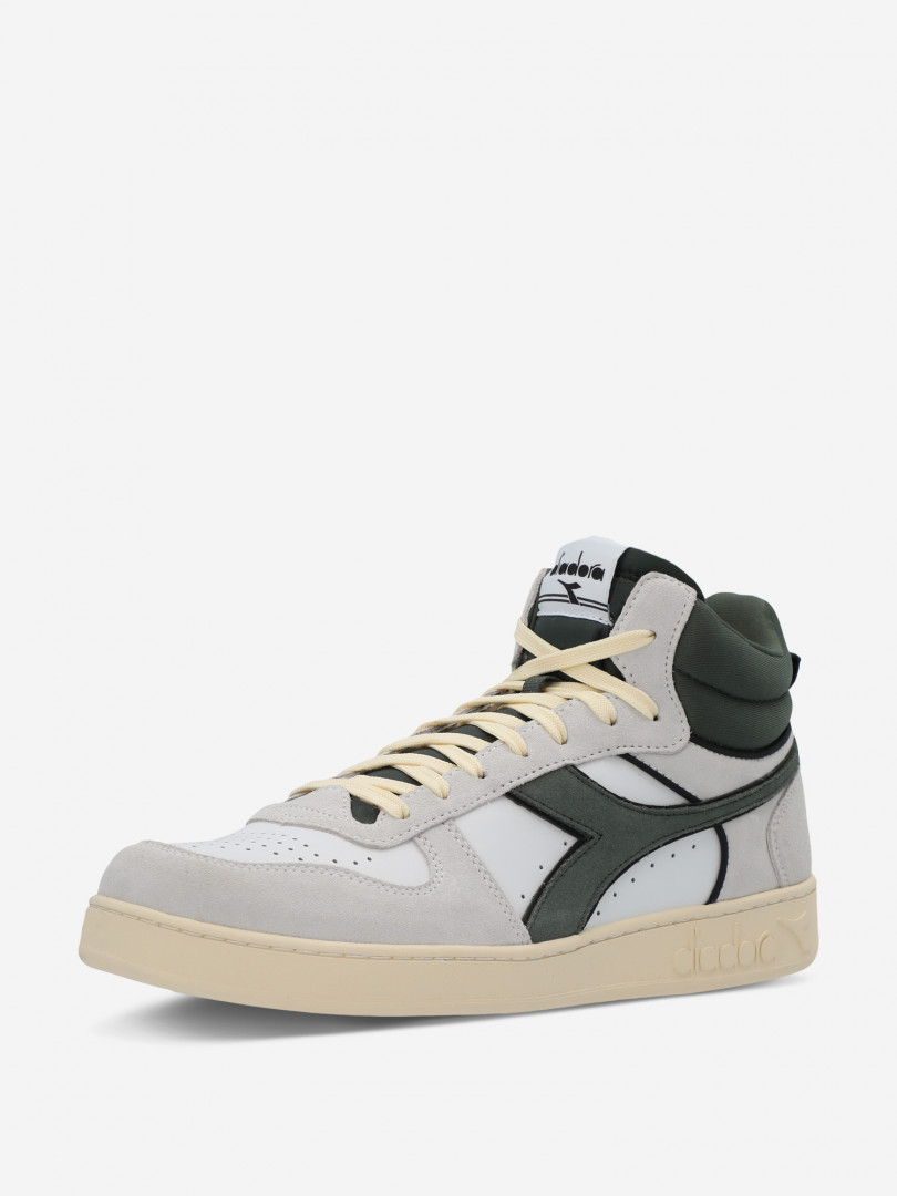 фото Кеды мужские diadora magic basket demi cut suede leather, белый