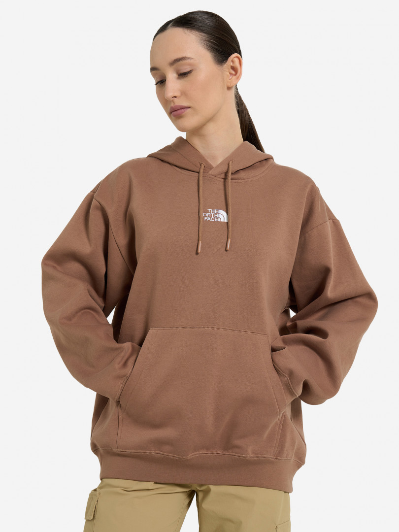 фото Худи женское оверсайз the north face essential, коричневый