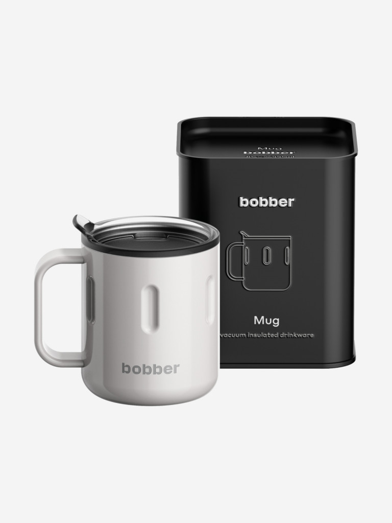 Вакуумная стальная термокружка с крышкой Bobber Mug 300 мл серый тепло до 2 часов