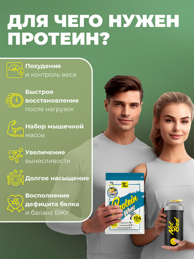 Протеин сывороточный, NotBad Whey Protein, 450 г, Фисташковое мороженое