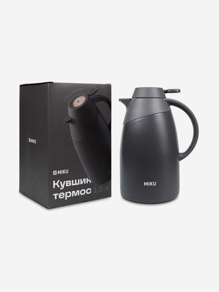 Кувшин-термос с термометром MIKU 1,5 л (TH-JG-1500G), цвет серый