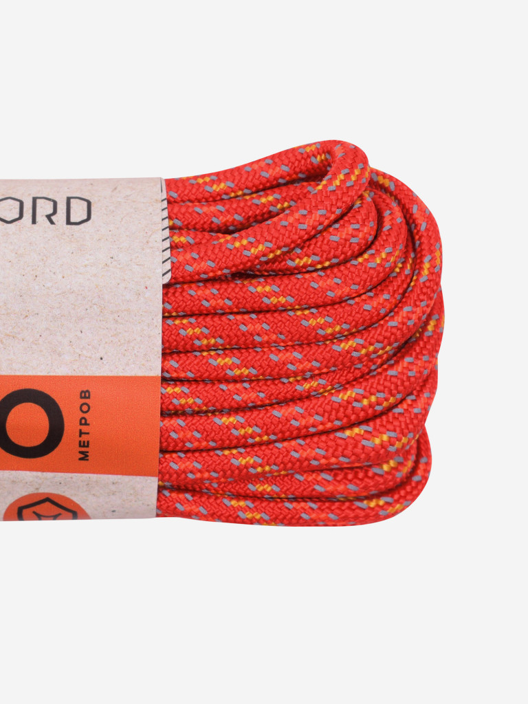 Паракорд 550 T-Gear x CORD nylon 10м световозвращающий (Red'n'Stripes)