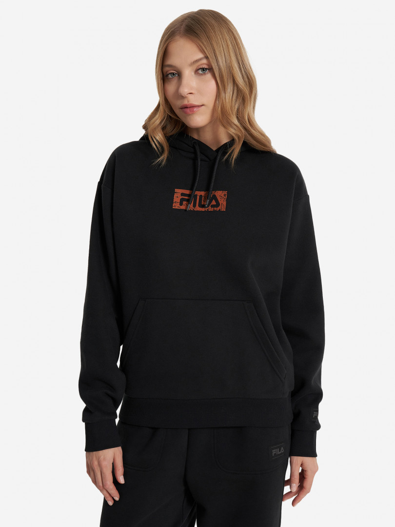 фото Худи женское оверсайз fila, черный