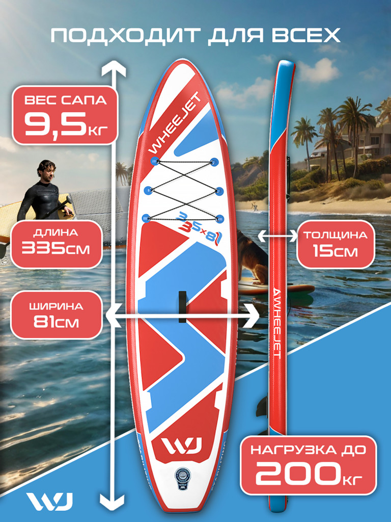 SUP-доска WheeJet Sport Line Coral 335x81x15