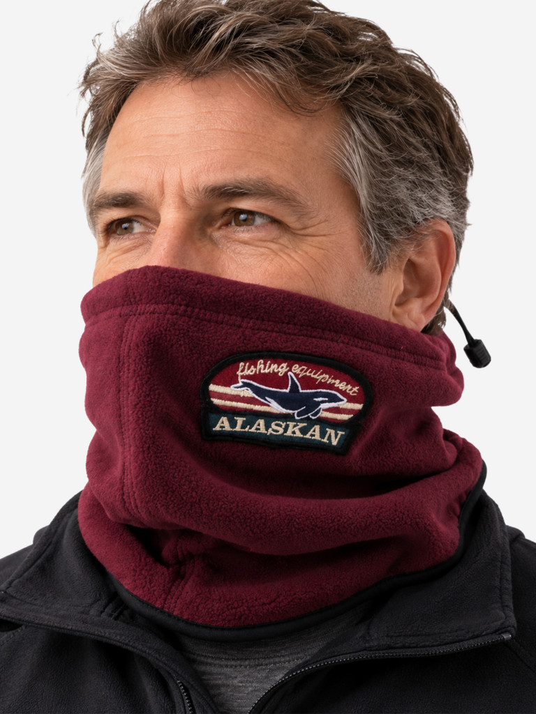 Шарф Alaskan флисовый бордовый (AFSBU) для рыбалки и охоты