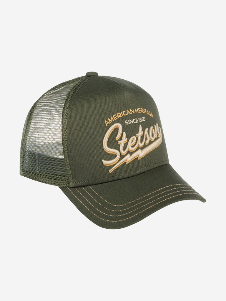 Бейсболка с сеточкой STETSON 7751171 TRUCKER CAP AMERICAN HERITAGE CLASSIC (оливковый)