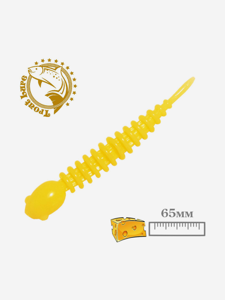 Силикон TROUT LURE (SANSAN) в банке, GOLOVASTIK 65, СЫР, COL. 9 (Yellow), (12шт)