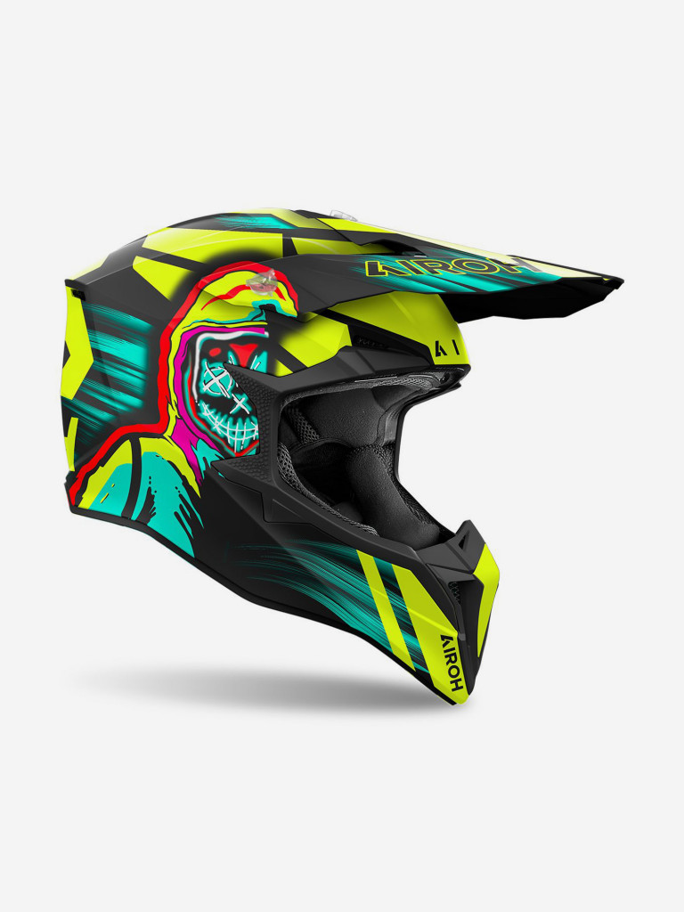 Мотошлем Кроссовый Airoh WRAAP CYBER Yellow Matt
