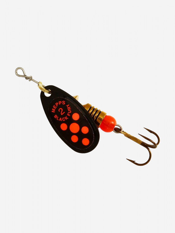 Блесна для рыбалки вертушка Mepps BLACK FURY 2, Black/Orange, 1 штука