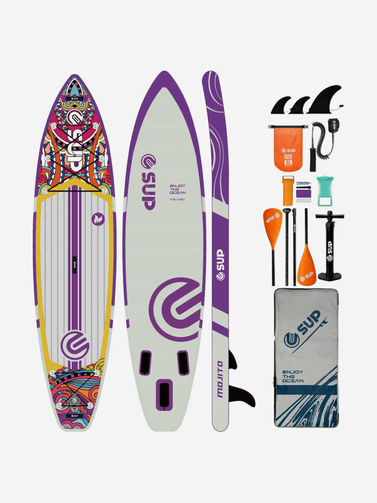 Надувная двухслойная SUP-доска E-SUP MOJITO 1, 11'6" 350*81*15 см, сапборд
