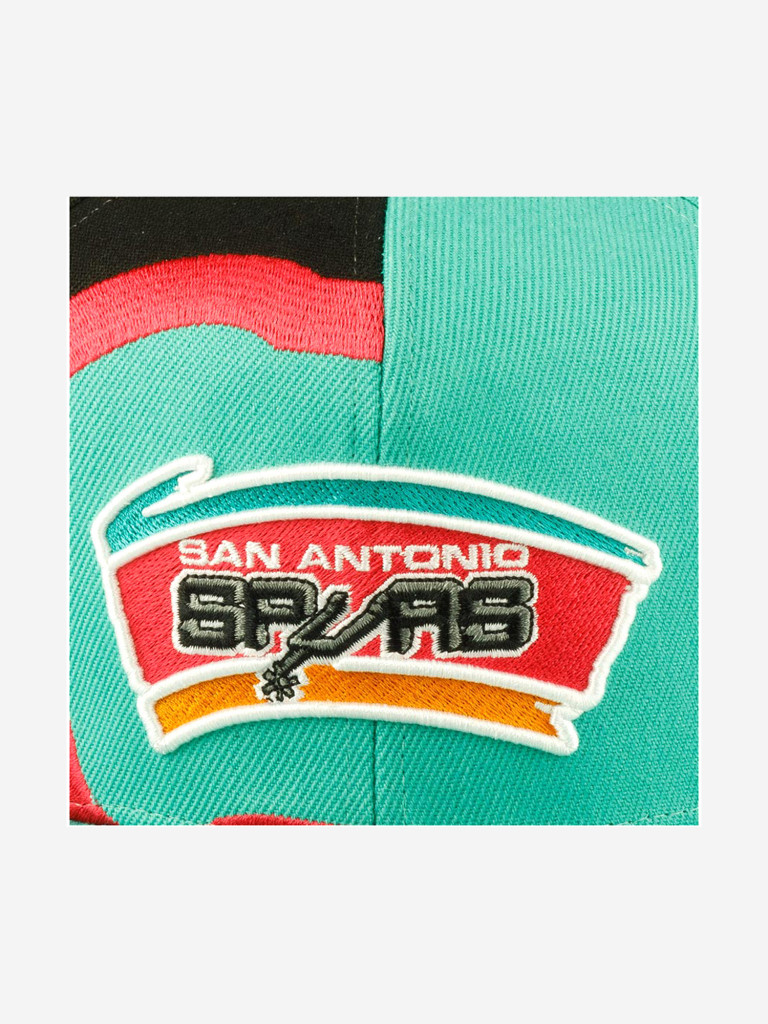 Бейсболка с прямым козырьком MITCHELL NESS HHSS2992-SASYYPPPTEAL San Antonio Spurs NBA (зеленый)
