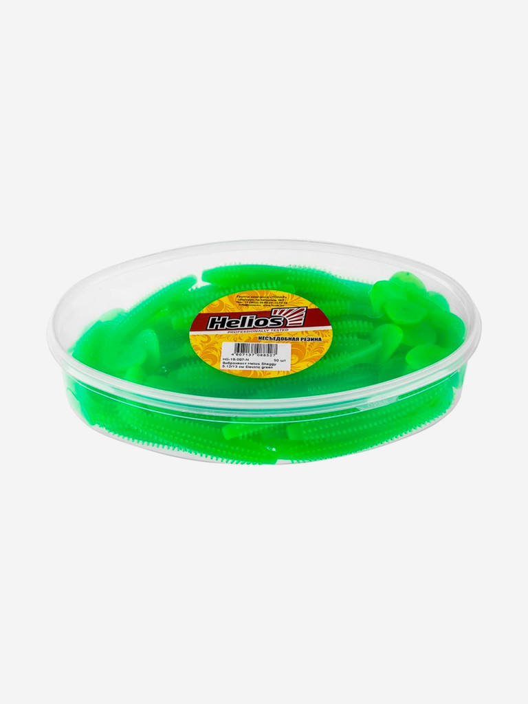 Мягкая приманка Helios Shaggy, 5,12'' / 13 см, Electric green, 50 шт (HS-18-007-N)