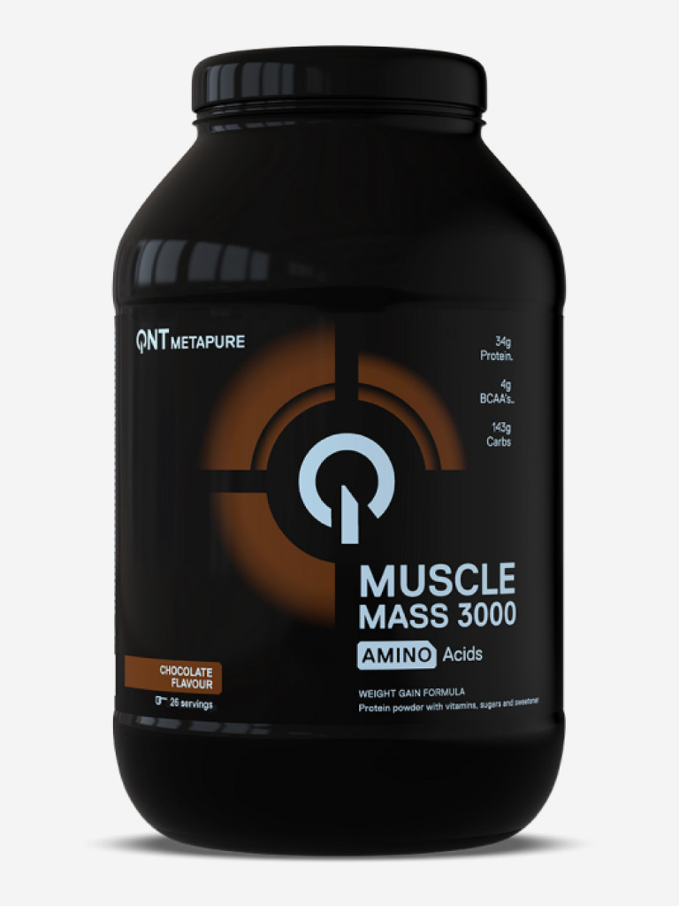 Гейнер для наращивания мышечной массы с витаминами QNT "Muscle Mass 3000" Шоколад 1,3 кг