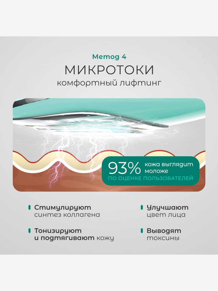 Щетка для очищения лица электрическая с ионофорезом, микротоками и LED терапией, Gezatone, зеленый, m780