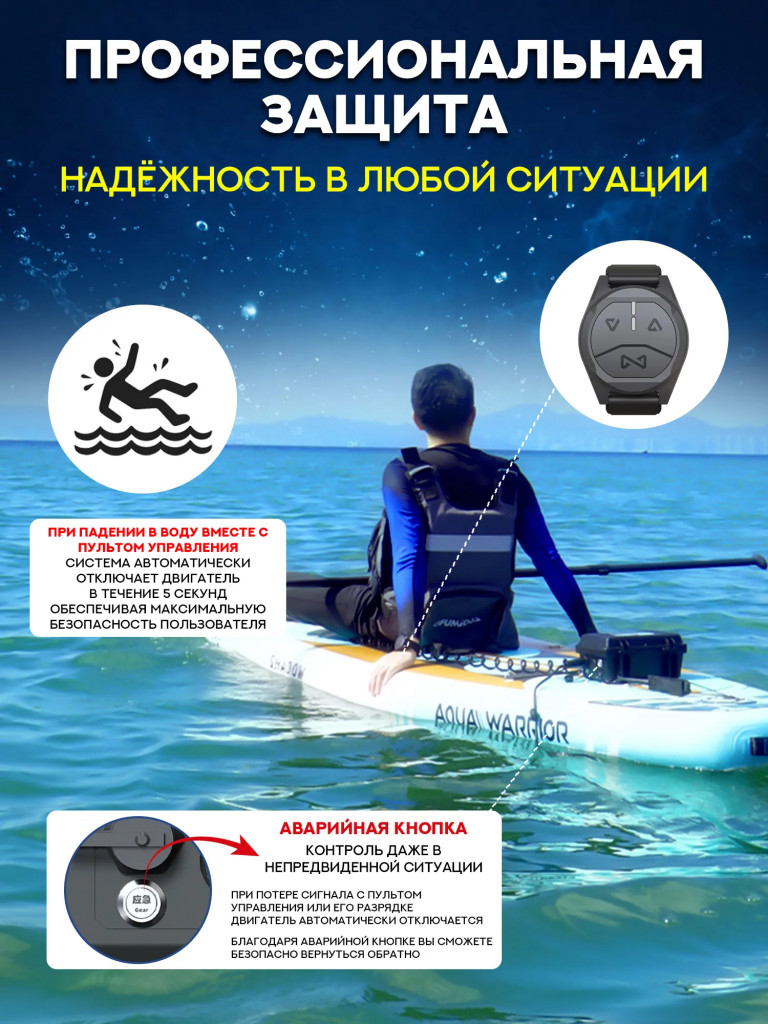 Плавник с электромотором Mariva JetFin PRO, 450 Вт, 4 скорости, увеличенный аккумулятор, до 9 км/ч