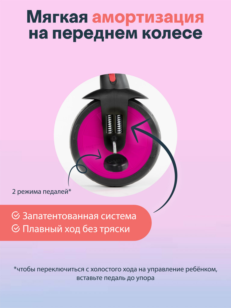 Велосипед детский трехколесный с ручкой SmarTrike STR3 Pink