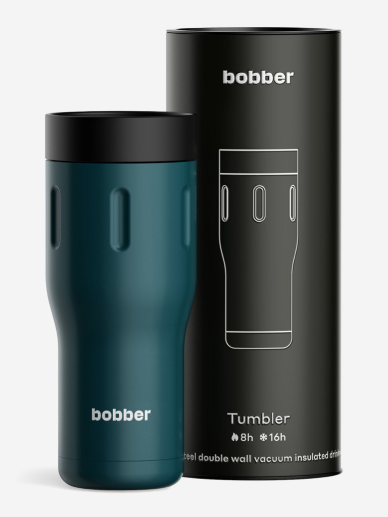 Термокружка вакуумная BOBBER Tumbler 500 мл, крышка 360, тепло до 8 часов, темно-бирюзовый