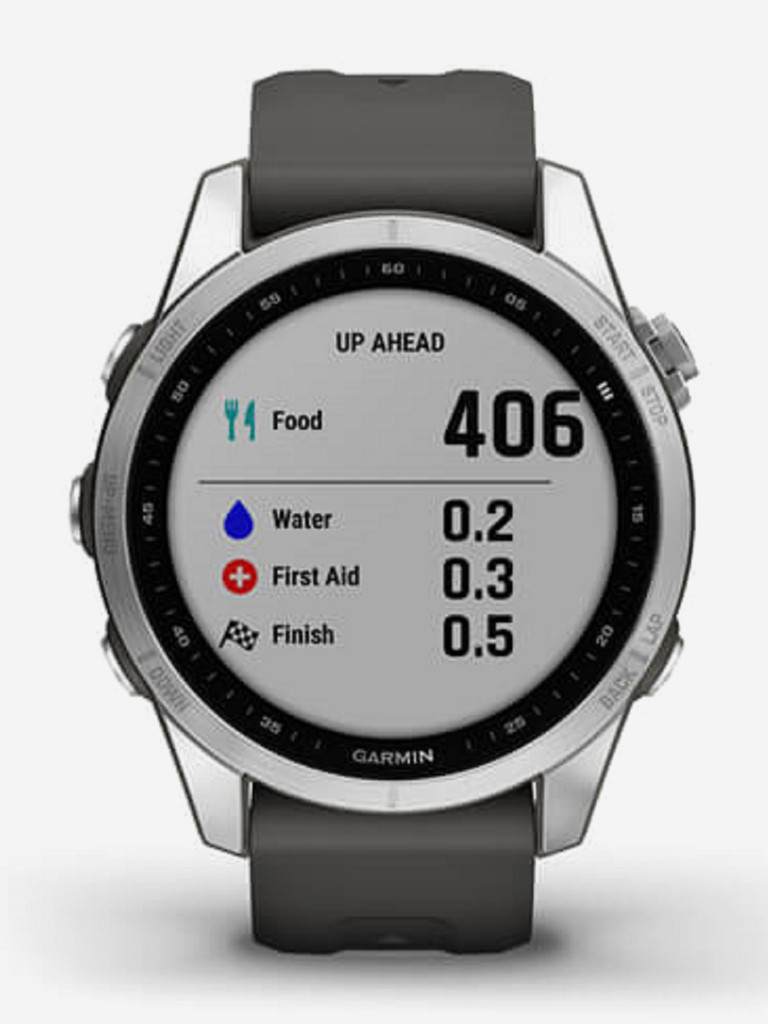 Часы Garmin Fenix 7S, серебристые с графитовым ремешком 010-02539-01